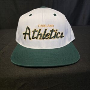 American Needle White and Green Oakland Athletics Hat